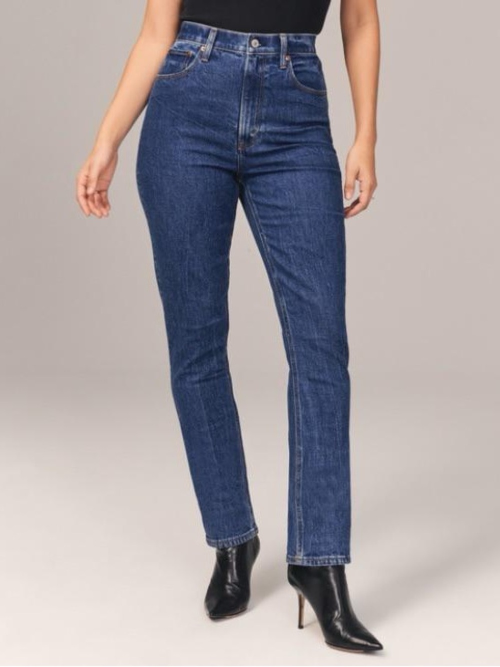 Abercrombie & Fitch 90s Slim Straight Ultra High Rise Curve Love Blue Jeans 27